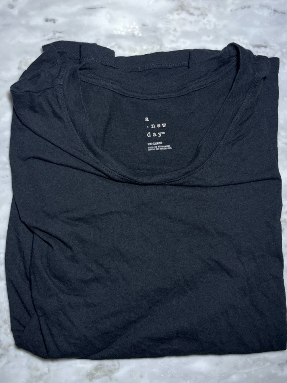 a new day Men's Black Crew Neck Short Sleeve Tee